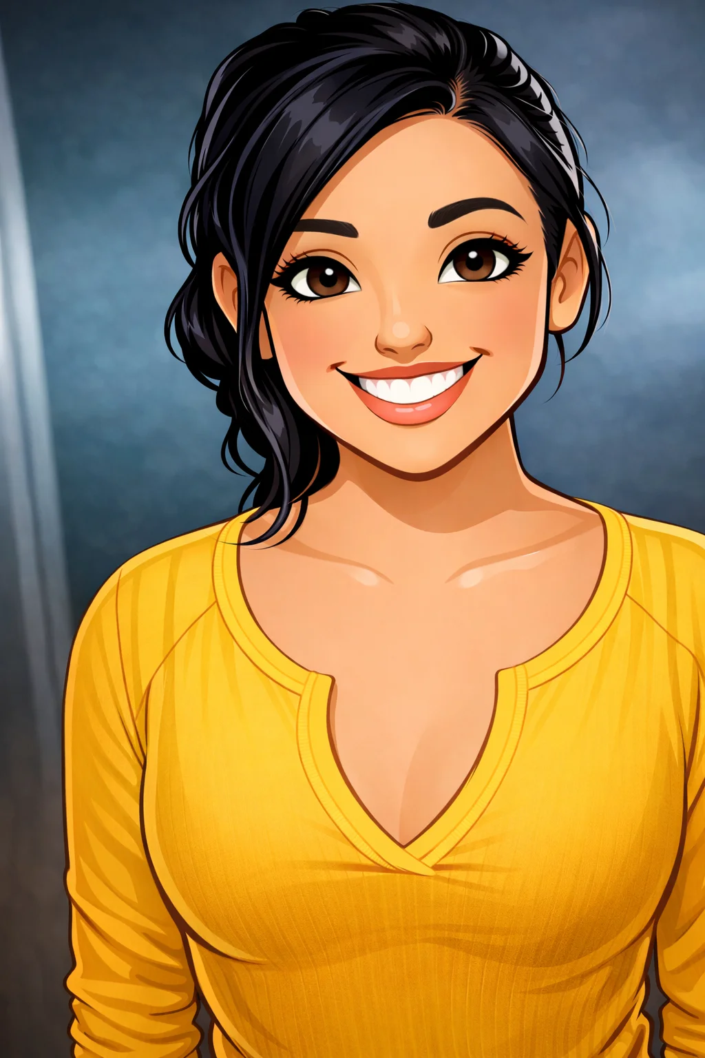 Krishma Trejo — yellow top portrait